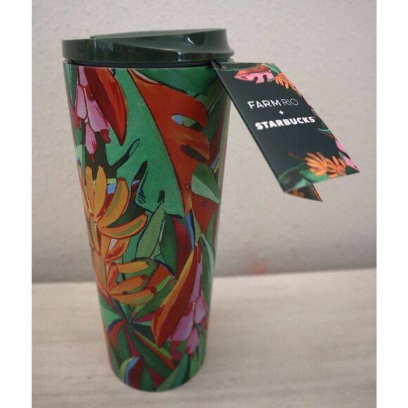 Farm Rio +Starbucks Green Banana Mix 16oz Hot Cup Tumbler Summer '25 RARE - Picture 5 of 13